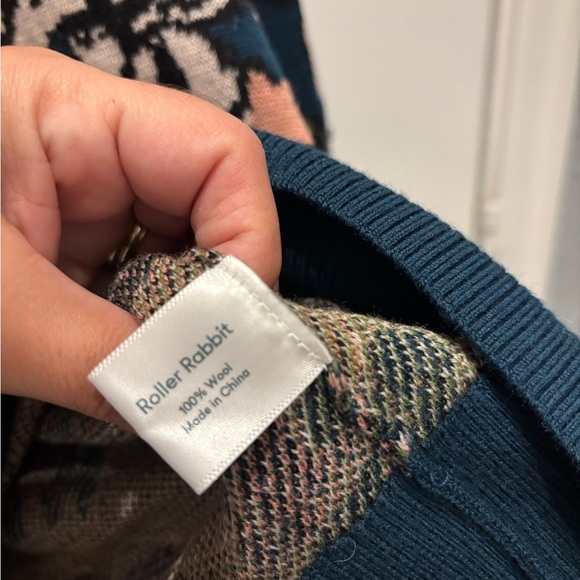 Roller Rabbit Arandra Floral Wool Sweater Crew Neck Size L - Picture 6 of 6